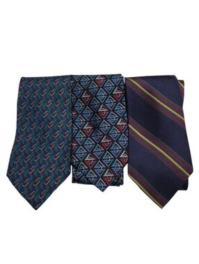 Vintage Christian Dior Silk Ties Geometric Stripe